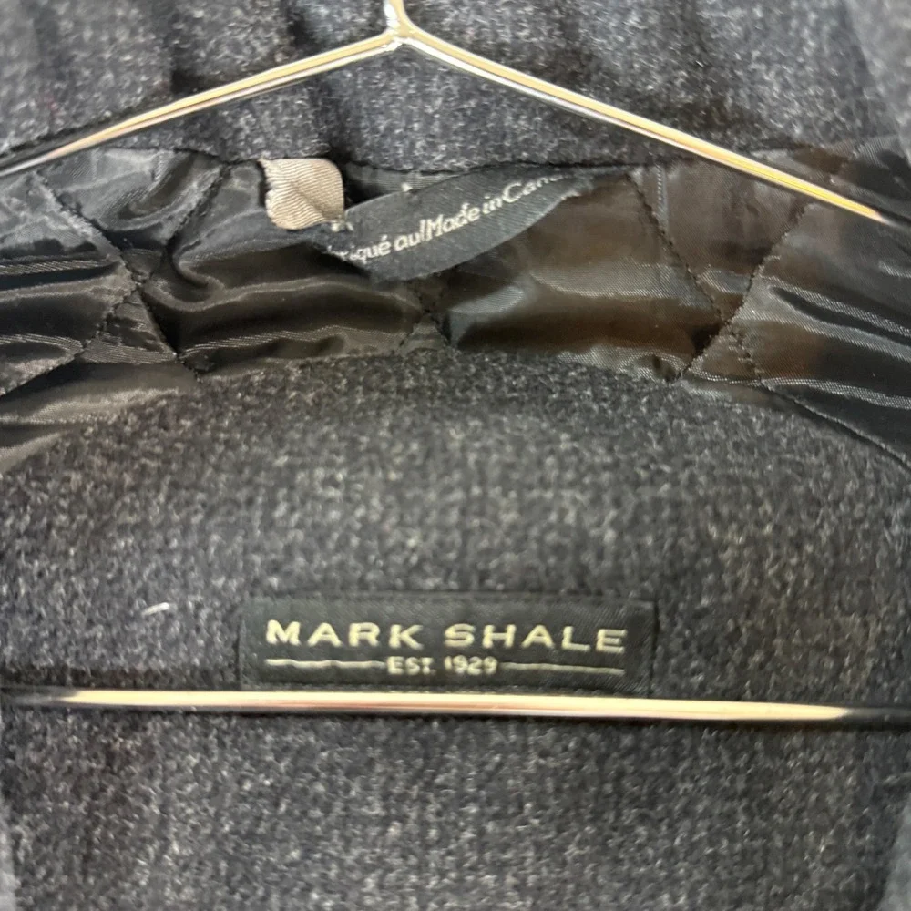 Mark Shale Wool Blend Carter Jacket Mens 42R Charcoal Zip Coat Winter Minimalist
